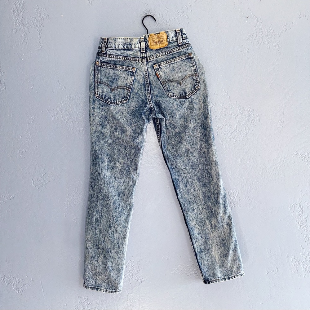 Levi’s 705 80s Acid Wash Orange Tab Jeans Size 28/26” - Picture 2 of 11